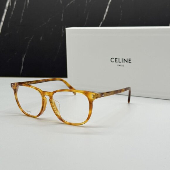 NEW CELINE CL50046F 053 HAVANA ROUND UNISEX CELINE EYEGLASSES - Picture 1 of 11